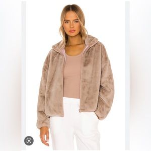 Spiritual Gangster Indy Faux Rabbit Zip Up Jacket